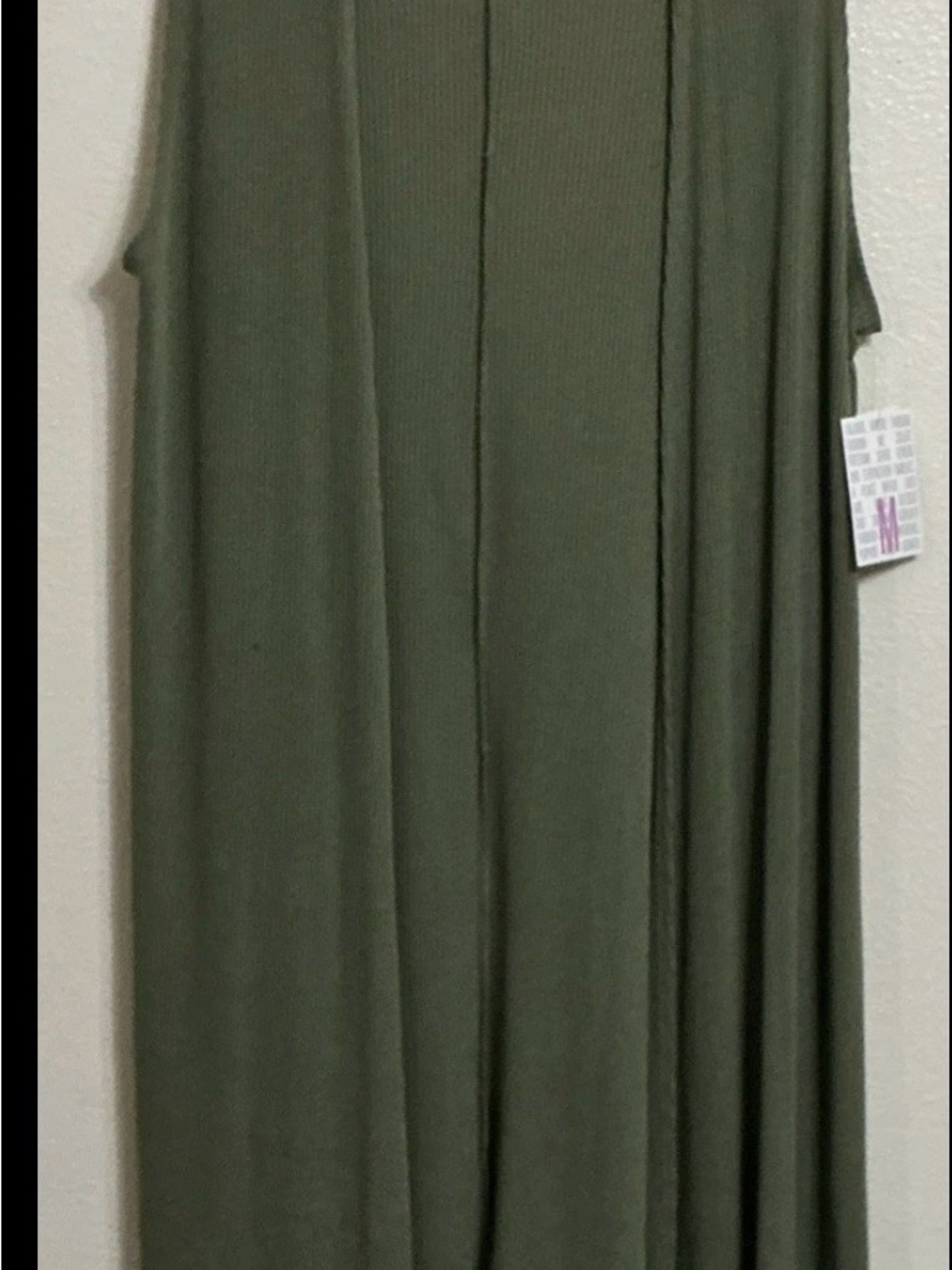Olive Green Sleeveless Duster Vest - Brand Unknown